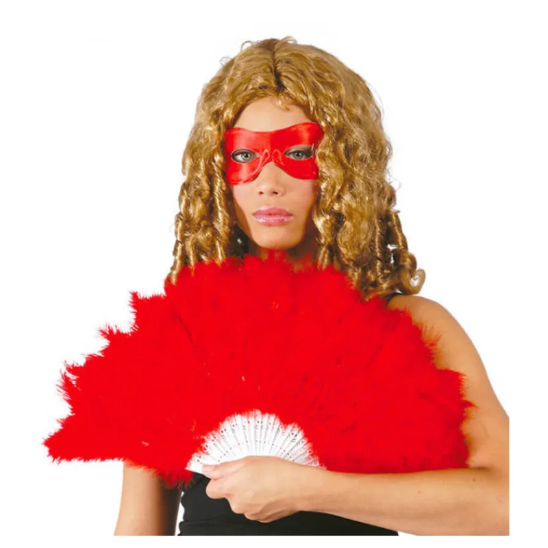Disfrazzes Complementos Para Disfraces|Accesorios Halloween Y Terror ^Abanico rojo de plumas 21 palas