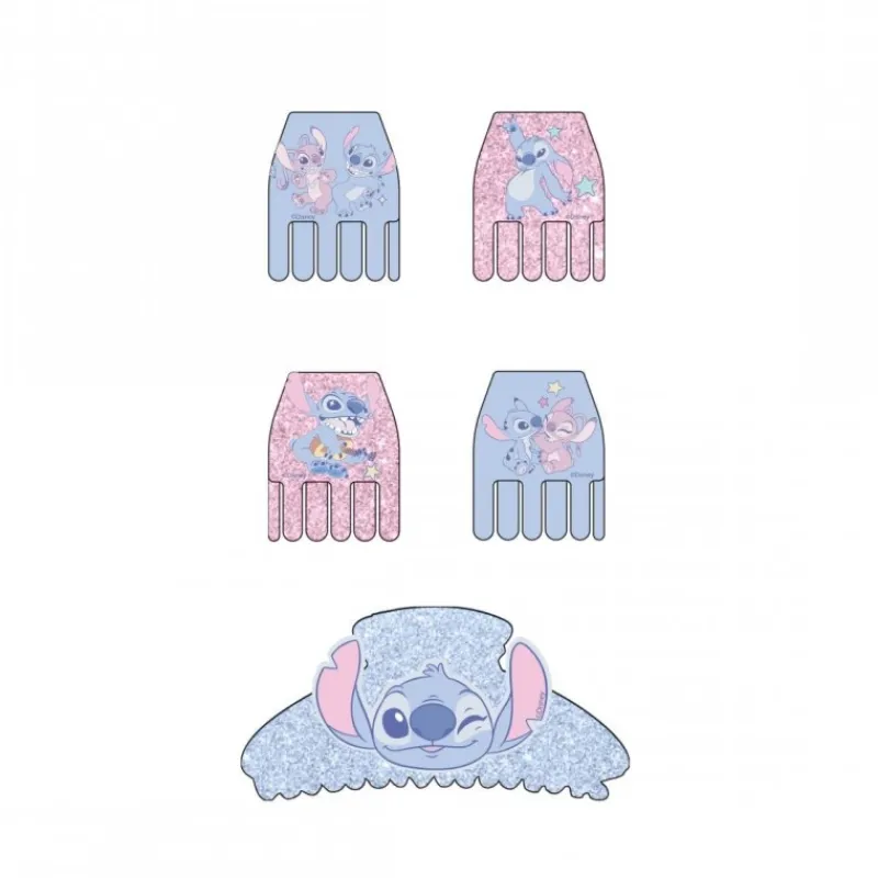 Cerdá Kids Disney Para Niñas|Accesorios Para El Pelo, Gafas De Sol Y Kits De Belleza Infantiles ^Accesorios para el Pelo Clips 5 Piezas de Stitch