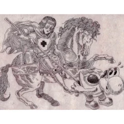 Online Aguafuerte San Jorge y el dragón x Daniel Tudelilla FANART Las Tortugas Ninja