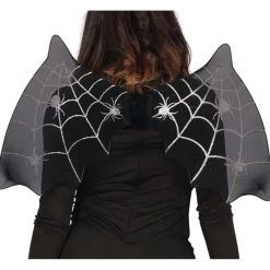 Disfrazzes Complementos Para Disfraces|Accesorios Halloween Y Terror ^Alas de Murciélago Negras con Arañas de 60X35 cm