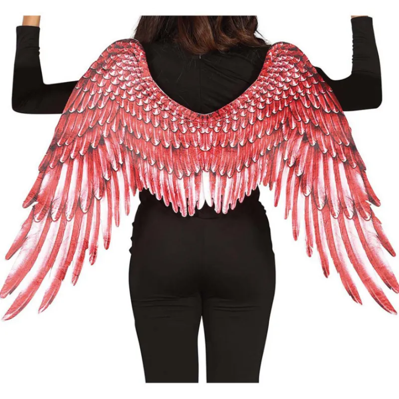 Discount Alas de Plumas con Tela Roja de 105X45 cm Complementos Para Disfraces|Accesorios Halloween Y Terror