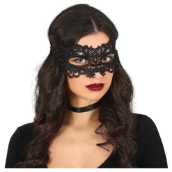 Disfrazzes Antifaces Y Gafas Para Disfraces|Accesorios Halloween Y Terror ^Antifaz Bordado Negro Floreado