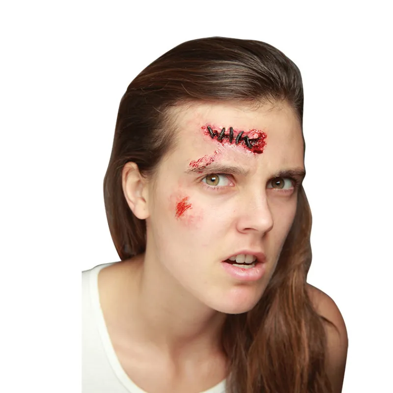 New Aplicación Látex Y Maquillaje Herida Con Grapas Maquillaje Para Disfraces