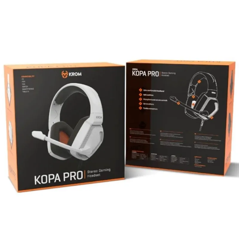 Online Auriculares gaming Kopa Pro blancos con micro Descuentos Gaming|Auriculares Y Sonido Gaming