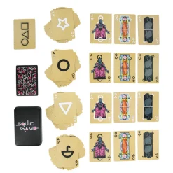 Paladone Products El Juego Del Calamar|Regalos De Otras Series^Baraja de Naipes El Juego del Calamar en caja metálica