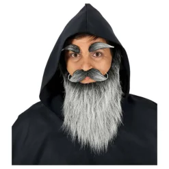 Sale Barba con Bigote y Cejas Grises Pelucas, Barbas Y Bigotes Disfraces|Accesorios Halloween Y Terror
