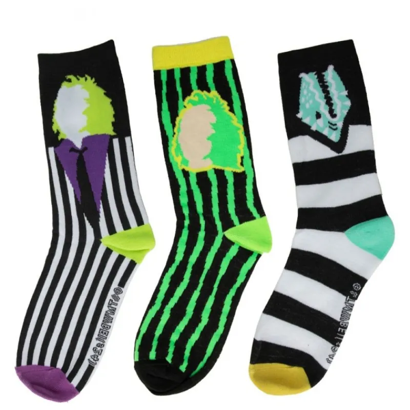 Cinereplicas Beetlejuice^Beetlejuice Pack de 3 Pares de Calcetines - Licencia Oficial