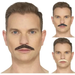 Hombre Disfrazzes Pelucas, Barbas Y Bigotes Disfraces|Disfraces Hombre^Bigote Fino en varios colores