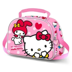 New Bolsa Portamerienda 3D Hello Kitty Rosa con Relieve Para El Cole