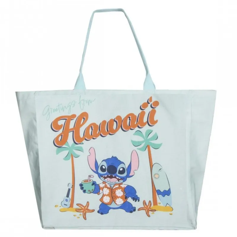 Cerdá Adult Películas Y Personajes De Disney ·Lilo Y Stitch|Bolsos Y Carteras Disney^Bolsa Shopping XL Stitch Turquesa 70% Poliéster 30% Algodón