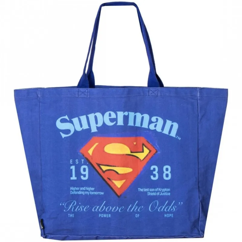 Cerdá Adult Regalos De Superhéroes Dc|Complementos Dc^Bolsa Shopping XL Superman Azul Oscuro