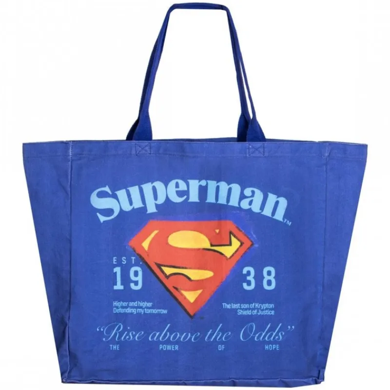 Cerdá Adult Regalos De Superhéroes Dc|Complementos Dc^Bolsa Shopping XL Superman Azul Oscuro