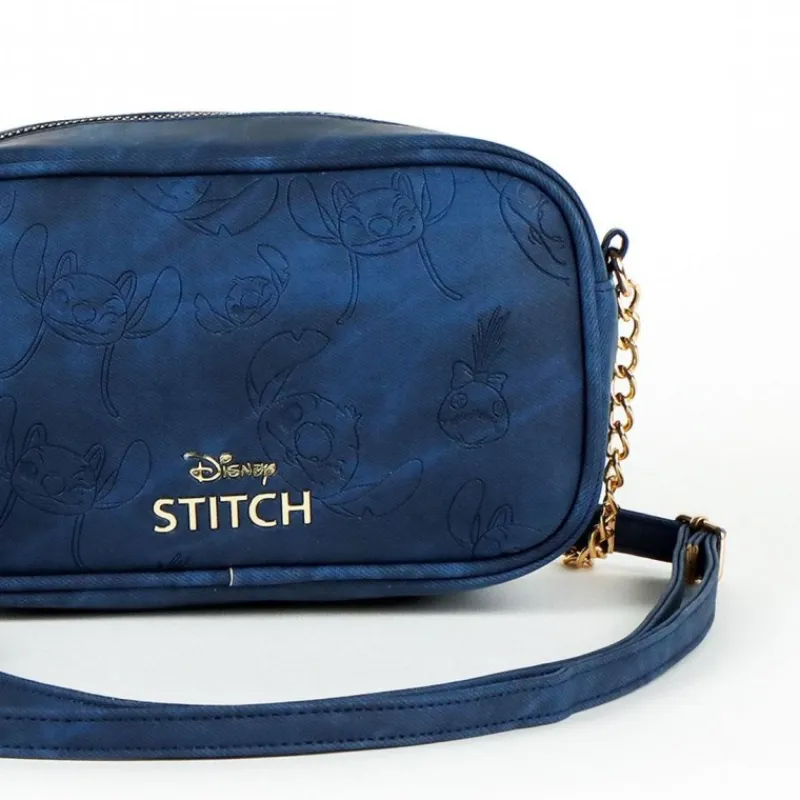 Bolso de Polipiel Stitch Azul con Detalles Dorados Películas Y Personajes De Disney ·Lilo Y Stitch|Bolsos Y Carteras Disney