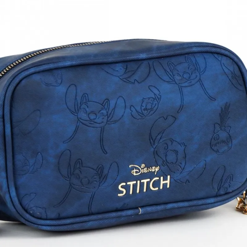 Bolso de Polipiel Stitch Azul con Detalles Dorados Películas Y Personajes De Disney ·Lilo Y Stitch|Bolsos Y Carteras Disney