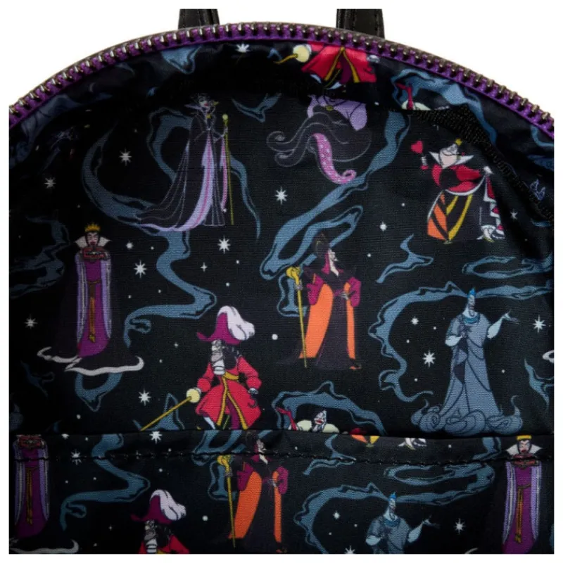 Loungefly Películas Y Personajes De Disney ·Villanas Disney|Bolsos Y Carteras Disney^Bolso mochila iridiscente villanas Disney