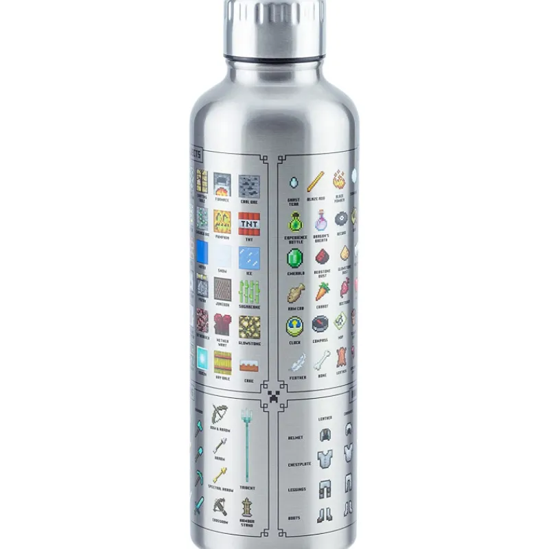 Paladone Products Minecraft|Regalos Y Coleccionismo Para Gamers - Cosas De Videojuegos Míticos^Botella Acero Minecraft Icons