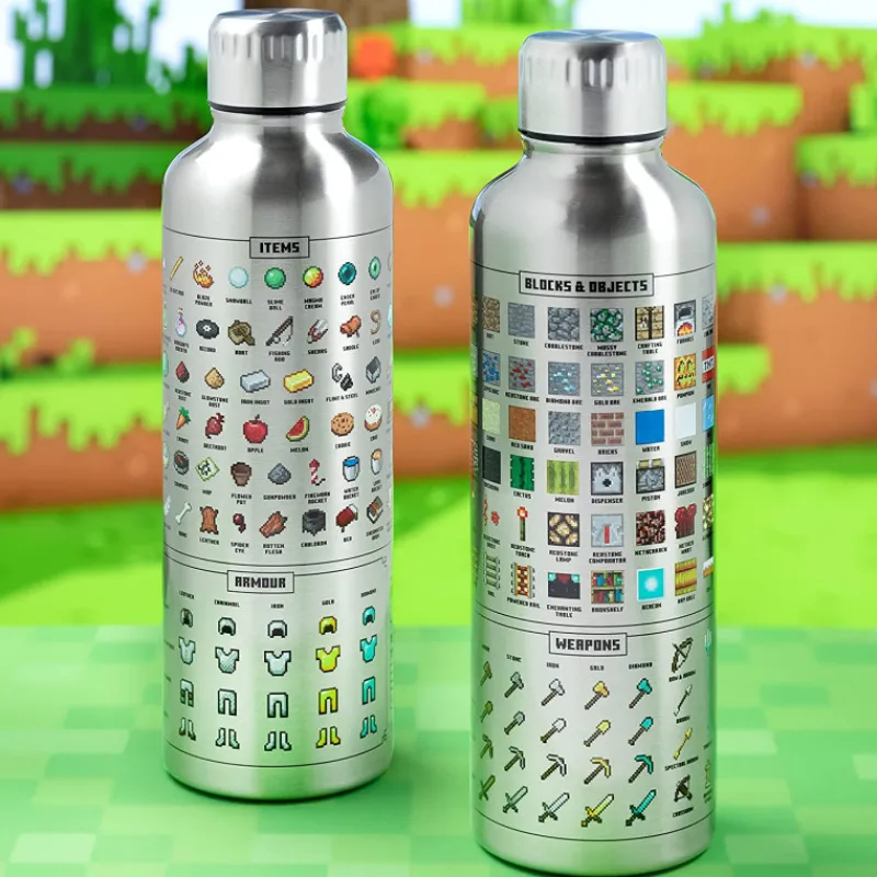 Paladone Products Minecraft|Regalos Y Coleccionismo Para Gamers - Cosas De Videojuegos Míticos^Botella Acero Minecraft Icons