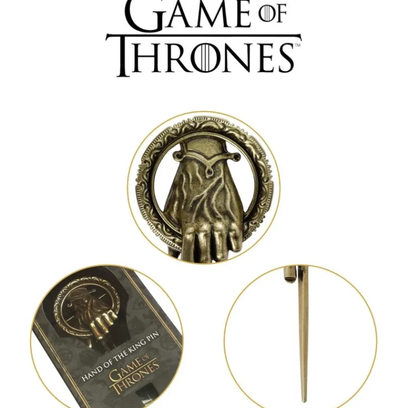 The Noble Collection Juego De Tronos Y La Casa Del Dragón ^Broche Mano del Rey - Colección Oficial Juego de Tronos