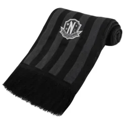 Bufanda Miércoles negra Nevermore Academy 190 cm Miércoles Addams