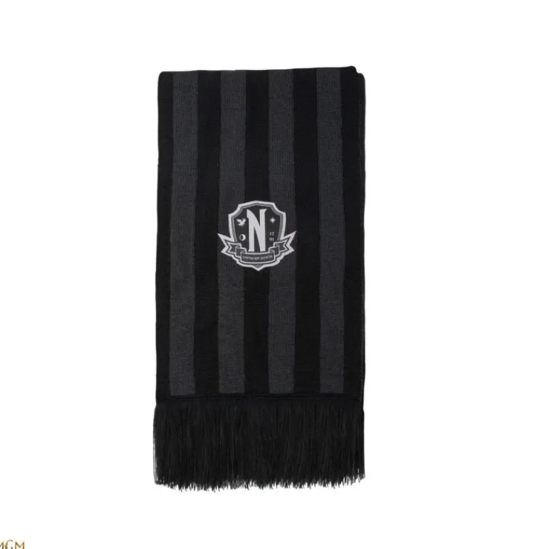 Bufanda Miércoles negra Nevermore Academy 190 cm Miércoles Addams