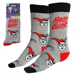 Cerdá Adult Regalos De Villanos Dc|Complementos Dc^Calcetines Harley Quinn Grises Talla Única 36-43