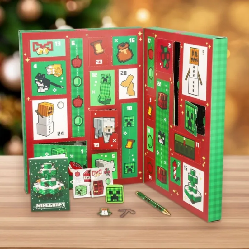 Paladone Products Minecraft^Calendario de Adviento Minecraft de Papelería, 24 Regalos Especiales