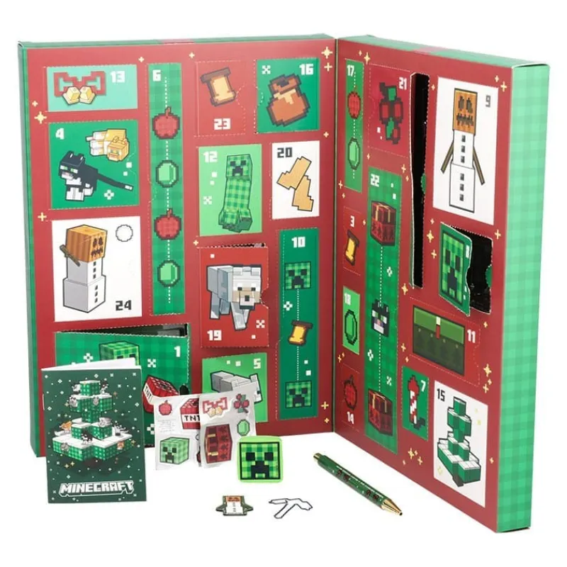 Paladone Products Minecraft^Calendario de Adviento Minecraft de Papelería, 24 Regalos Especiales