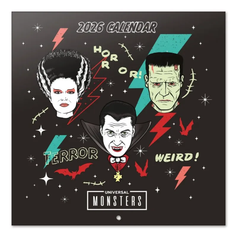 Grupo Erik Monstruos De La Universal^Calendario de Pared 2026 Universal Monsters, 30 x 30 cm