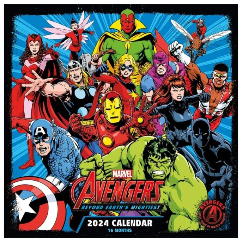 Pyramid International Superhéroes Marvel^Calendario Marvel 2024 Avengers, 30 x 30 cm, 12 meses