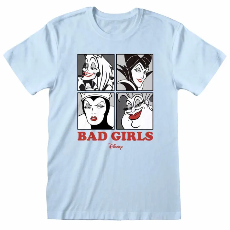 Heroes Inc Películas Y Personajes De Disney ·Villanas Disney^Camiseta celeste Villanas Bad girls