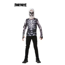 Disfrazzes Disfraces Infantiles|Disfraces Videojuegos^Camiseta Disfraz con Capucha Skull Trooper Fortnite para niño y adolescente