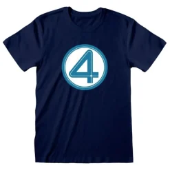Otros Fabricantes Superhéroes Marvel|Moda Marvel^Camiseta Emblem de los Cuatro Fantásticos - 100% Algodón