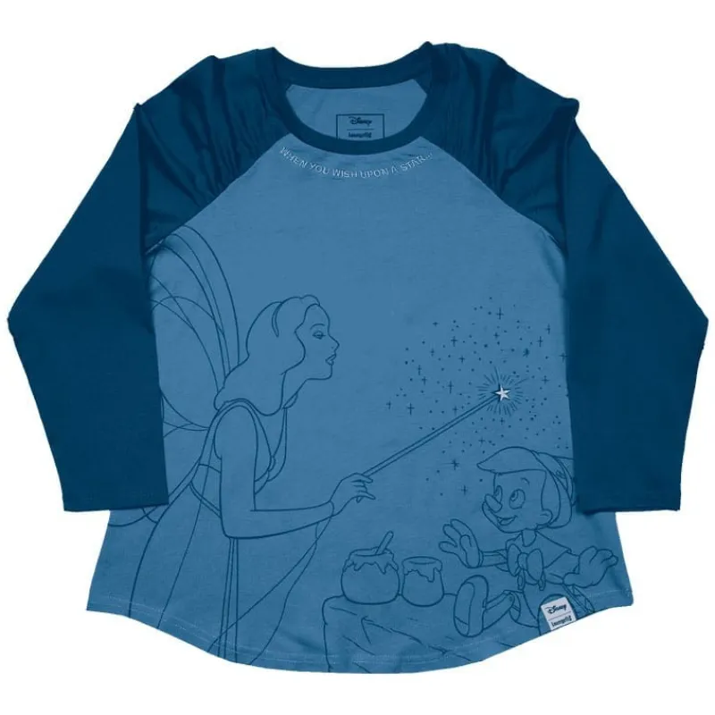 Loungefly Bolsos Y Carteras Disney^Camiseta Pinocchio Unisex Blue Fairy Raglan XL de