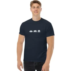 Printful Regalos Y Coleccionismo Para Gamers - Cosas De Videojuegos Míticos^Camiseta Tres Marcianitos Space Invaders Arcade Original