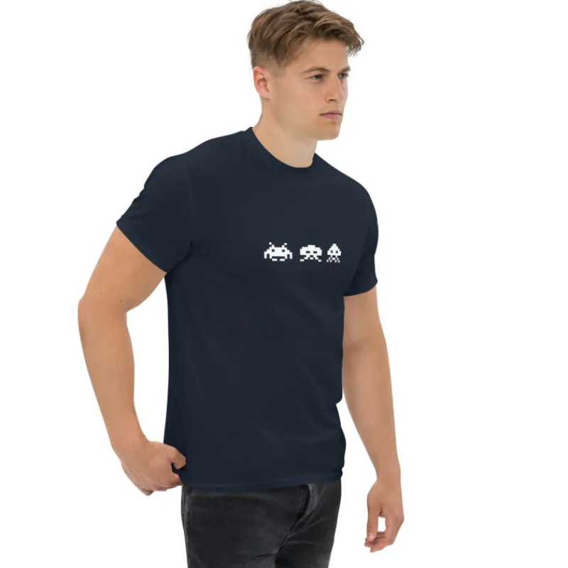 Printful Regalos Y Coleccionismo Para Gamers - Cosas De Videojuegos Míticos^Camiseta Tres Marcianitos Space Invaders Arcade Original