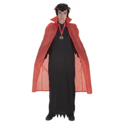 Disfrazzes Prendas Accesorias Para Disfraces|Accesorios Halloween Y Terror ^Capa Roja Larga de Vampiro o Demonio para Adultos