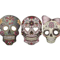 Disfrazzes Accesorios Halloween Y Terror ^Careta de Calavera Día de los Muertos surtidas