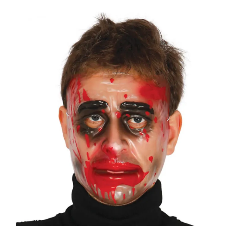 Outlet Careta de hombre Zombie transparente con sangre Accesorios Halloween Y Terror