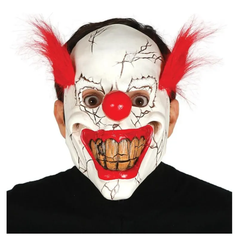 Disfrazzes Antifaces Y Gafas Para Disfraces|Accesorios Halloween Y Terror ^Careta de Payaso de terror con pelo