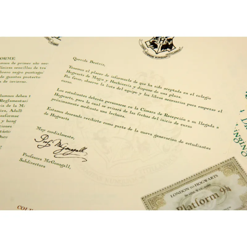 Frikileria Replicas Colección Harry Potter^Carta Hogwarts personalizada