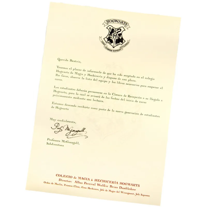 Frikileria Replicas Colección Harry Potter^Carta Hogwarts personalizada