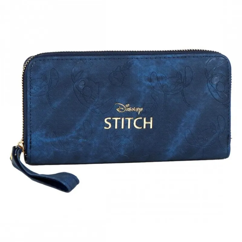 Best Cartera de Polipiel Azul de Stitch 100% PU Películas Y Personajes De Disney ·Lilo Y Stitch|Bolsos Y Carteras Disney
