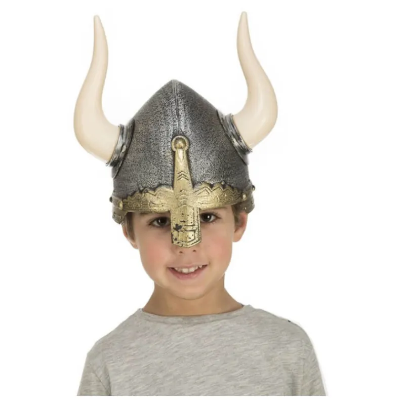 Best Casco de Vikingo con cuernos y cubre nariz Infantil Sombreros Y Cascos Para Disfraces
