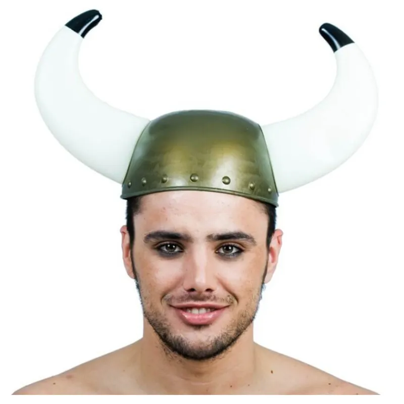 Disfrazzes Sombreros Y Cascos Para Disfraces ^Casco Vikingo Dorado 48 cm