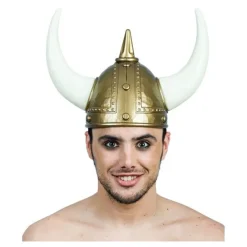 Discount Casco Vikingo Dorado y Blanco Sombreros Y Cascos Para Disfraces