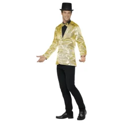Chaqueta Dorada con Lentejuelas para hombre Prendas Accesorias Para Disfraces
