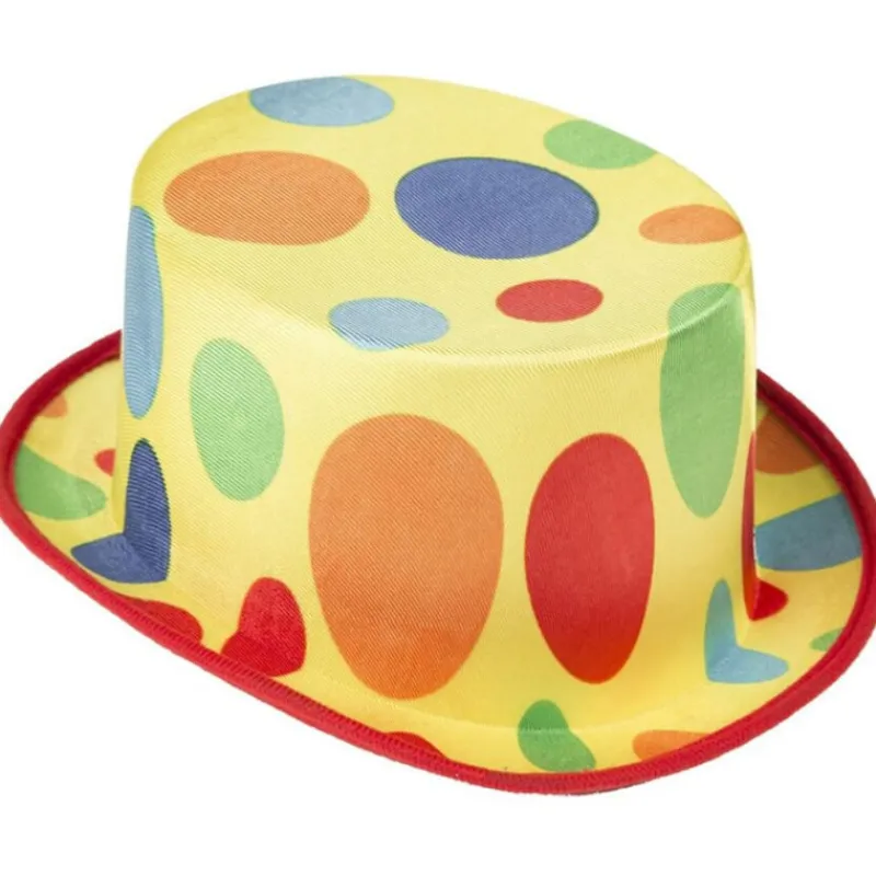 Disfrazzes Sombreros Y Cascos Para Disfraces ^Chistera de Payaso a lunares