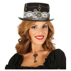 Disfrazzes Sombreros Y Cascos Para Disfraces |Accesorios Halloween Y Terror ^Chistera Steampunk Negra