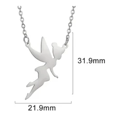 Frikileria Películas Y Personajes De Disney ·Campanilla Y Peter Pan|Joyas Disney^Colgante de Acero Campanilla Disney