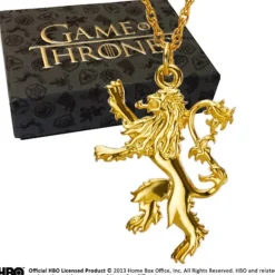 The Noble Collection Juego De Tronos Y La Casa Del Dragón ^Colgante Lannister Dorado Oficial de Juego de Tronos
